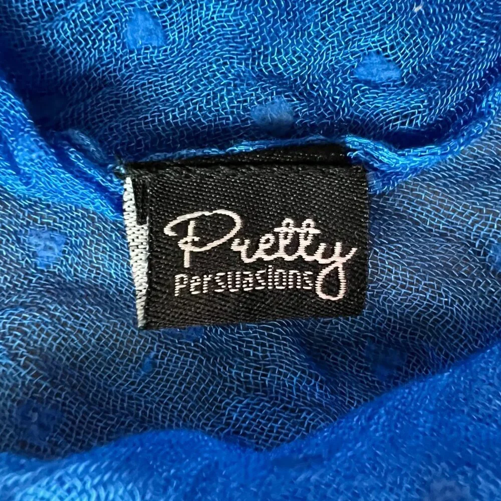 Pretty Persuasions Blue Ombre Swiss Dot Scarf Shawl